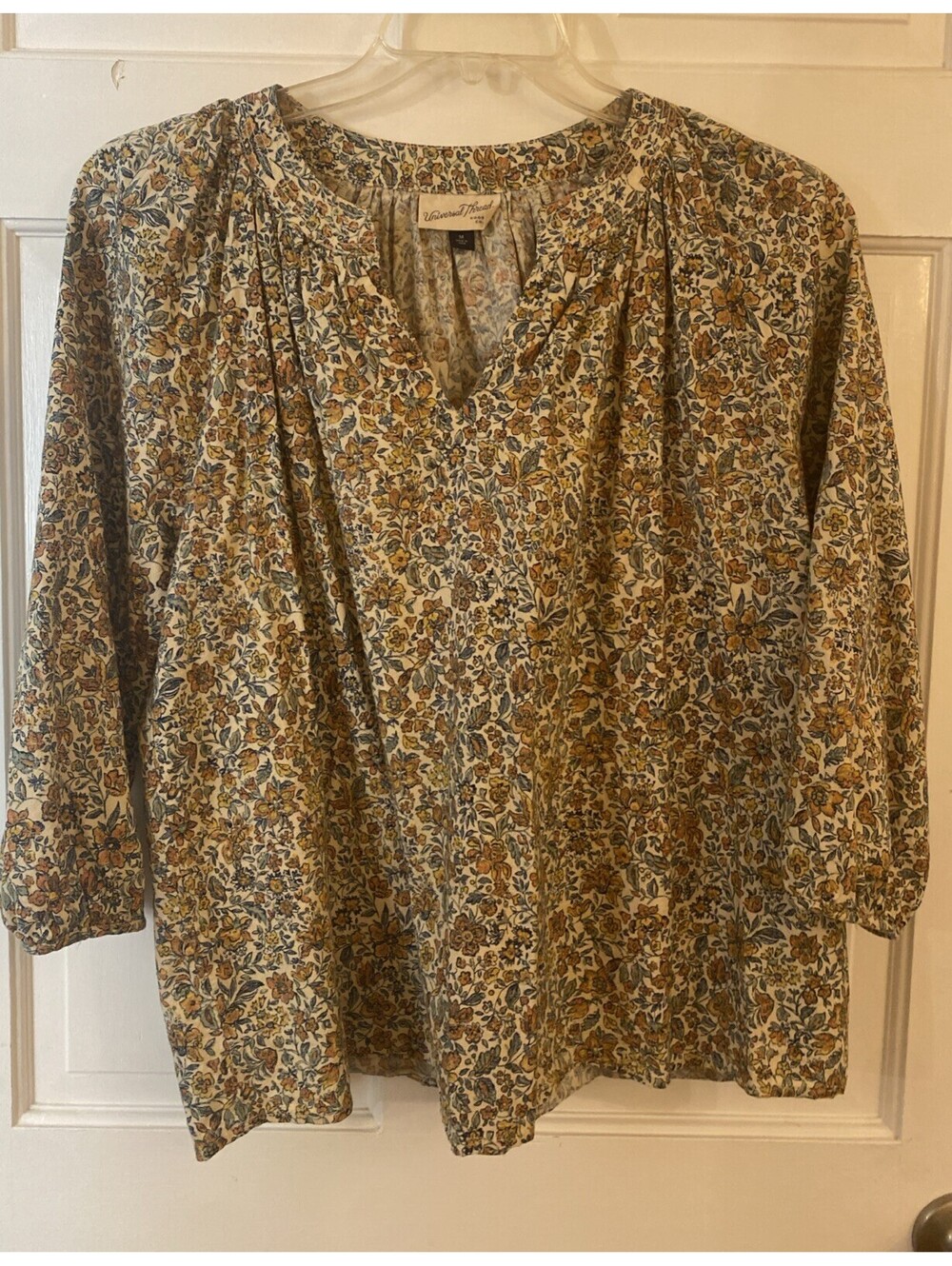 Ladies Breezy Floral Top by Universal Thread Boho Peasant 70s Vibes Vintage Med